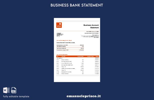 stile verificato Nigeria Guaranty Trust Bank Plc. dichiarazione aziendale Modell